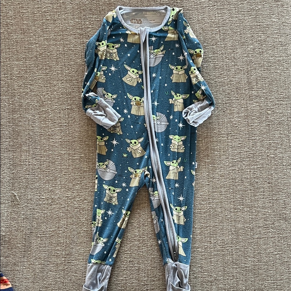 Little Sleepies Star Wars Baby Yoda Kids Footie - Teal and Gray